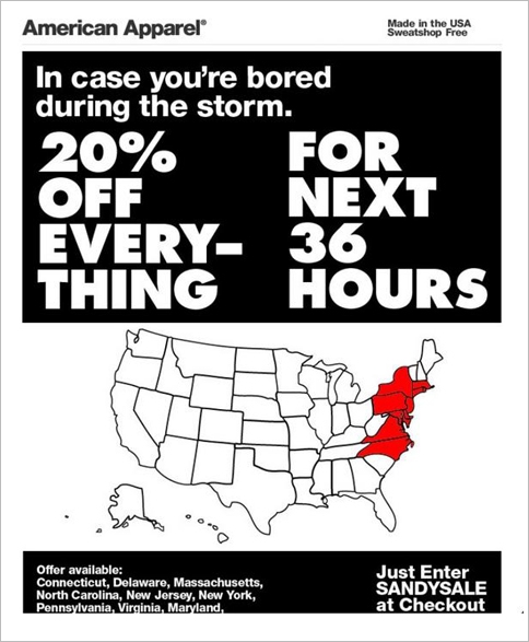 An ad published by American Apparel